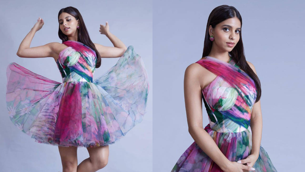 Suhana Khan in floral printed mini dress look