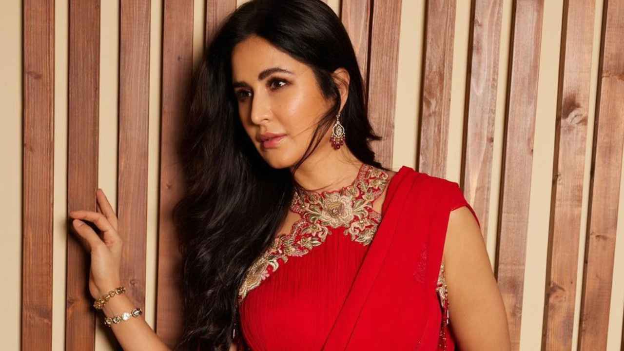 Katrina Kaif’s Tarun Tahiliani saree with halter-neck blouse is the answer to all your wedding season needs (PC: Ami Patel Instagram)