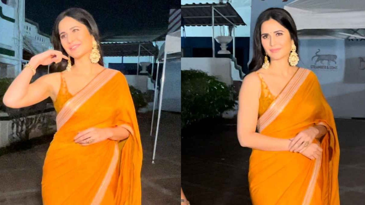 Katrina Kaif makes an alluring case for simplicity and sophistication in bright orange saree (PC: Viral Bhayani) Katrina Kaif, Ethnix Wear, Saree, Style. Fashion