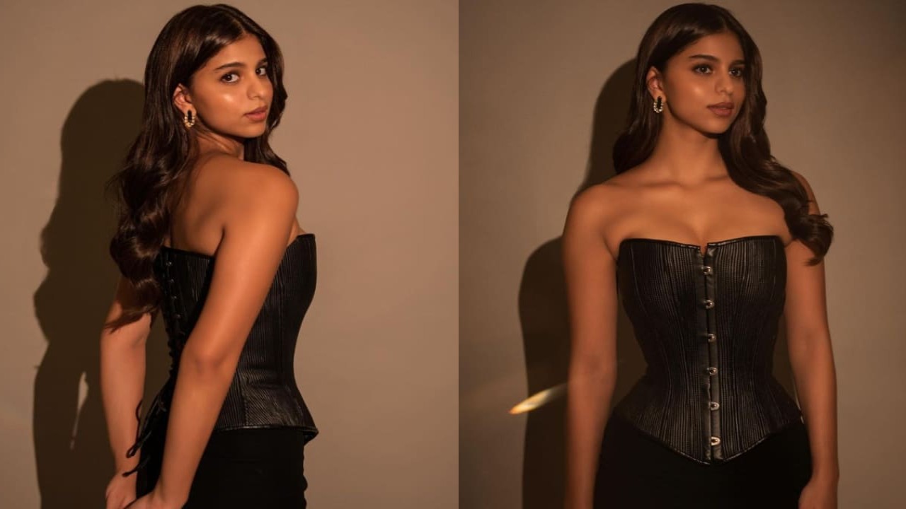The King Khan’s gorgeous daughter, Suhana Khan, wore a black corset top with side slit skirt. (PC: Suhana Khan Instagram)