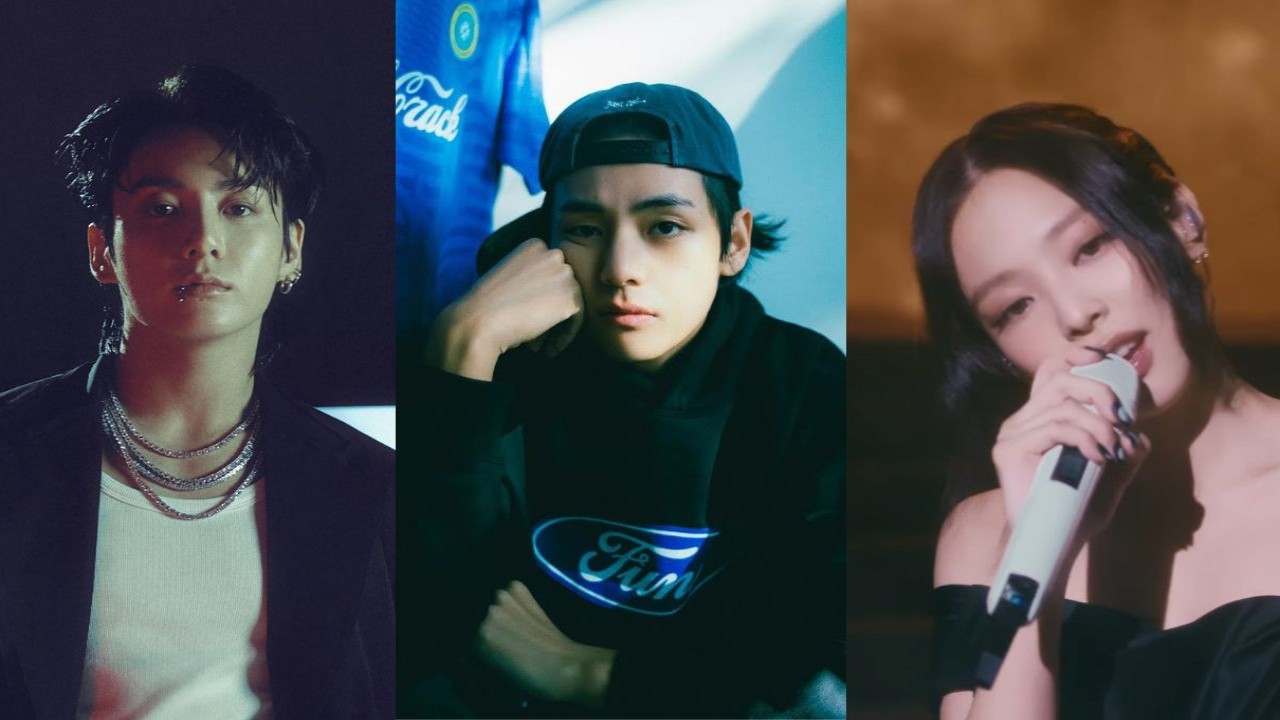 JUNGKOOK do BTS, V, JENNIE do BLACKPINK;  Crédito: BIGHIT MUSIC, YG Entertainment