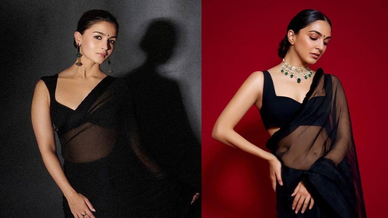 Fashion Face-Off Alia Bhatt vs Kiara Advani in black sheer saree