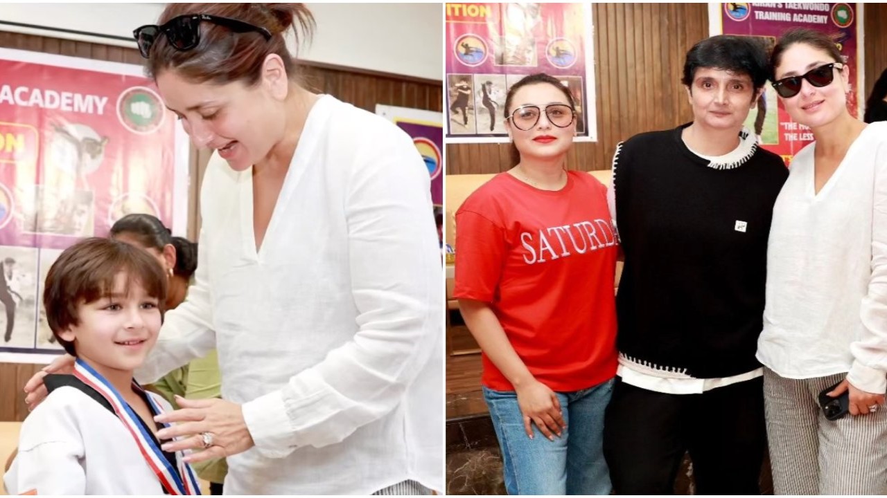 PICS: Kareena Kapoor radiates joy as Taimur Ali Khan clinches gold medal; strikes pose with Rani Mukerji - PINKVILLA