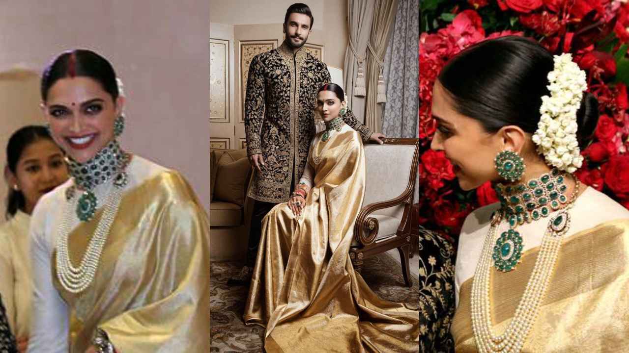 When Deepika Padukone rewore her gold Kanjeevaram reception saree with Sabyasachi blouse  (PC: Deepika Padukone Instagram, APH Images)
