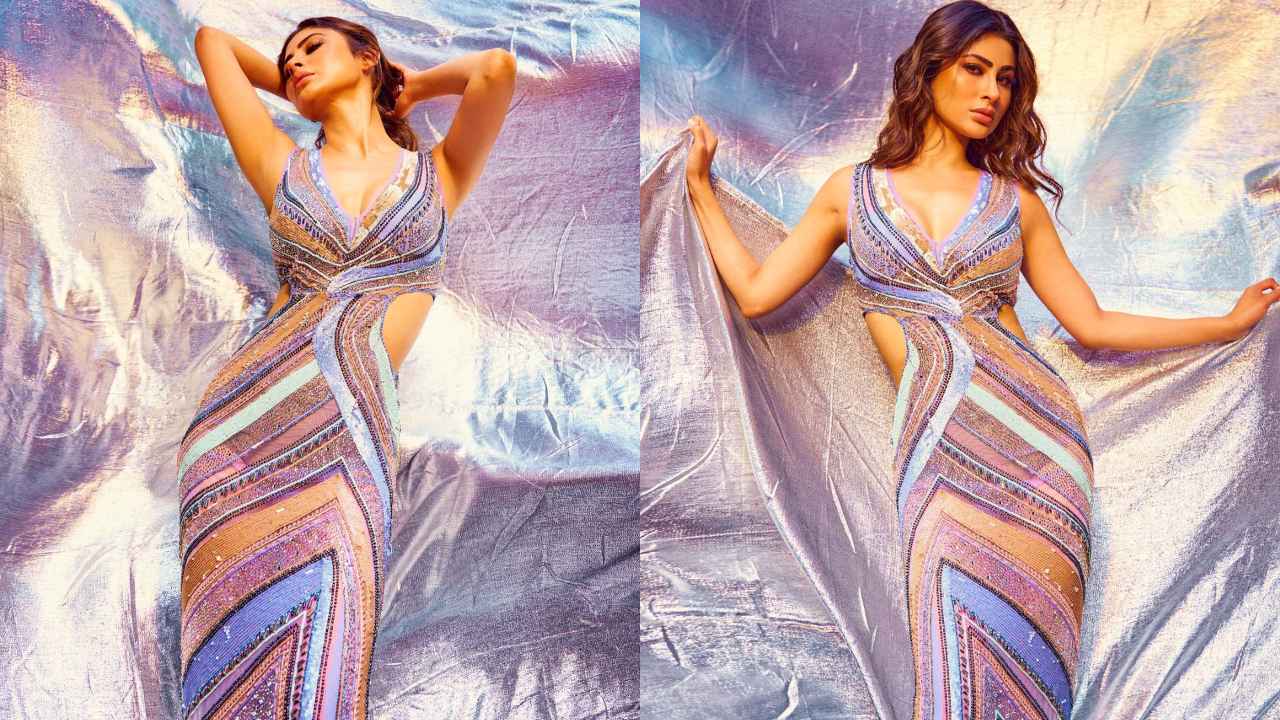 Mouni Roy’s sexy gown with pastel hues and cut-outs is a total must-have for modern fashionistas (PC: Mouni Roy Instagram)