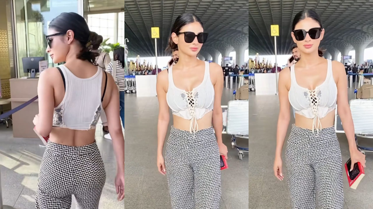 Mouni Roy style fashion white corset top and high waisted pants