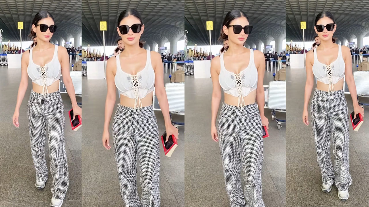 Mouni Roy style fashion white corset top and high waisted pants style