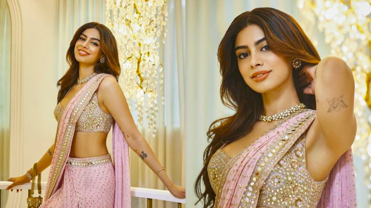 Khushi Kapoor in peach lipstick meghashop.com