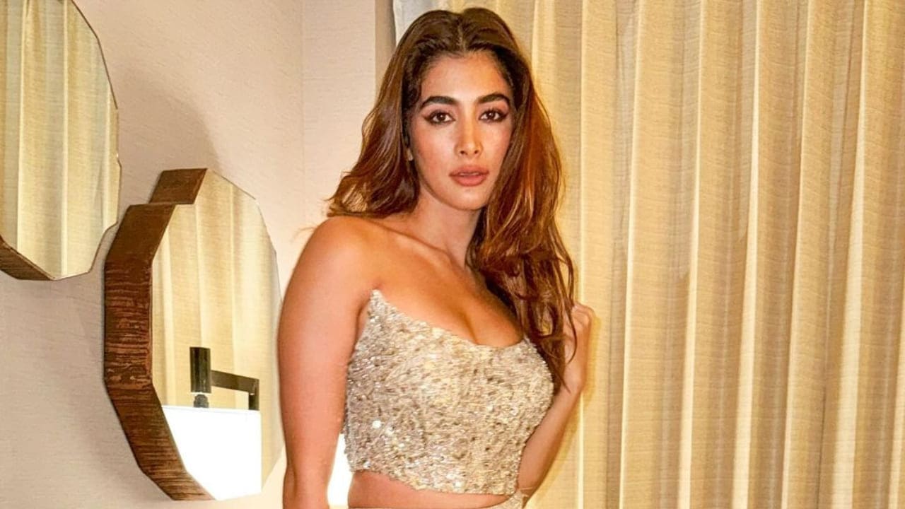 Pooja Hegde in strapless top and skirt