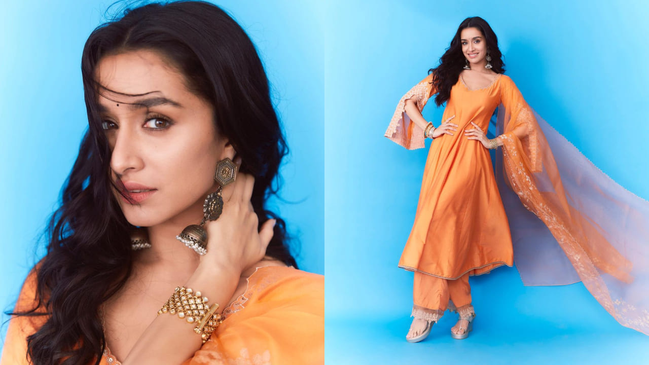 Shraddha Kapoor in orange Kurta look, Bollywood Actresses New Trending Kurta Look : Simple Look Trend