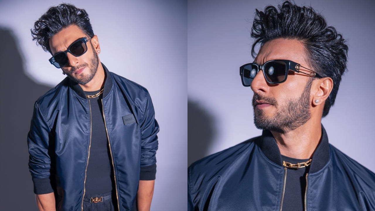 Ranveer Singh in blue jacket