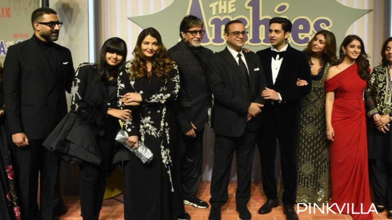 WATCH: Amitabh Bachchan, Aishwarya Rai Bachchan, Abhishek Bachchan arrive with family at The Archies screening
