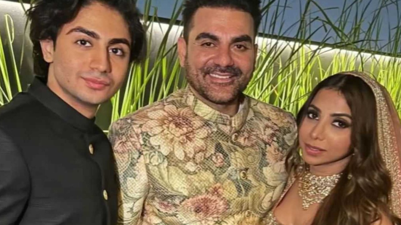 Arbaaz Khan and Sshura Khan's FIRST PIC as husband-wife out; couple happily poses with Arhaan Khan 