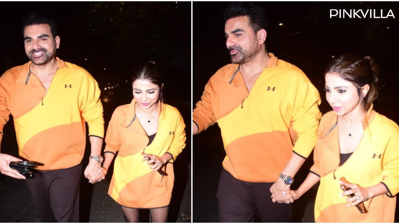 WATCH: Newlyweds Arbaaz Khan and Sshura Khan spotted hand-in-hand enjoying night out in matching outfits