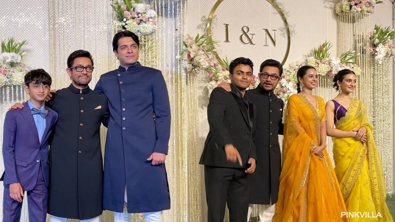 WATCH: Aamir Khan arrives with Junaid-Azad at Ira Khan-Nupur Shikhare’s wedding reception; informs Kiran Rao is ‘unwell’