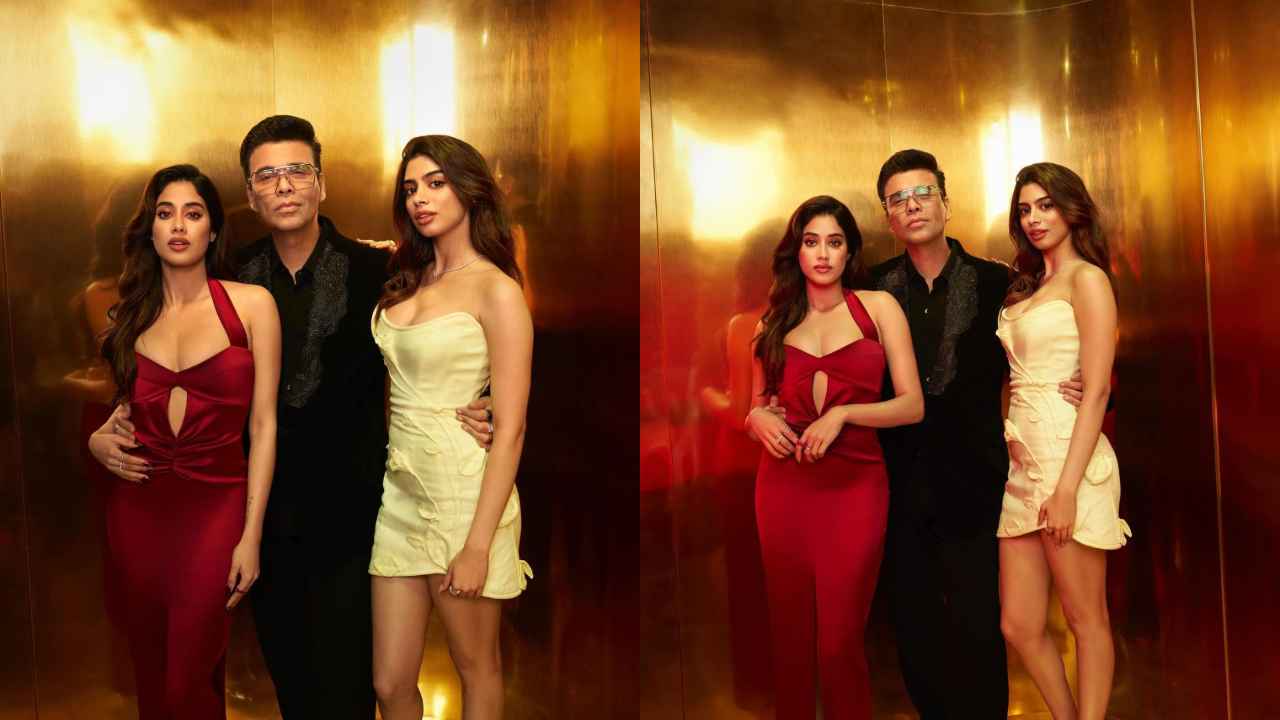 Janhvi Kapoor’s New Hot Look In Koffee With Karan, Janhvi Wears Rosario Red Midi Dress 