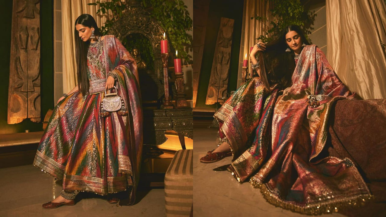 Sonam Kapoor in banarasi lehenga set full look