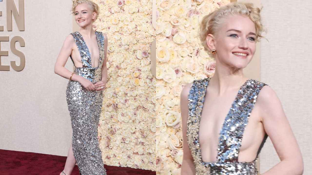 Julia Garner’s silver gown Julia Garner’s golden globe 2024 look