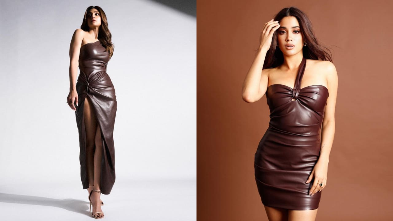 Shilpa Shetty & Janhvi Kapoor's Brown Leather Dress Style