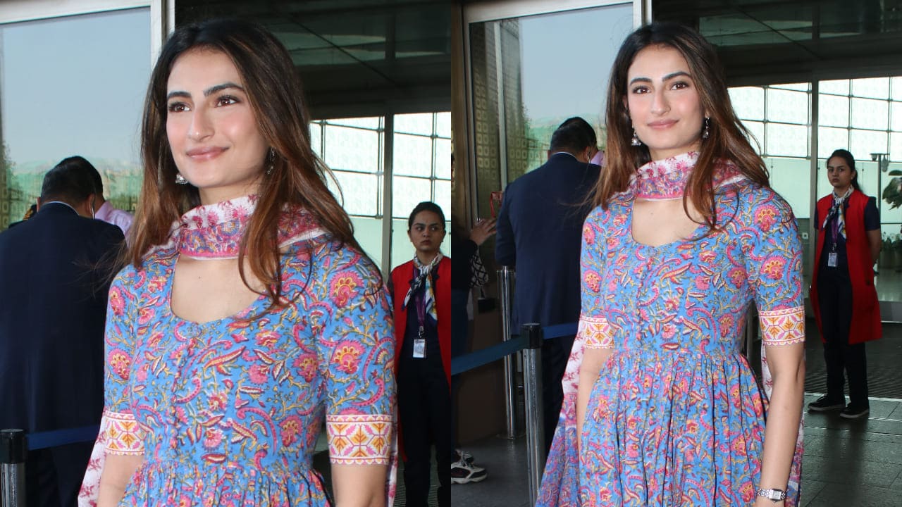 Palak Tiwari in floral printed anarkali set and makeup
