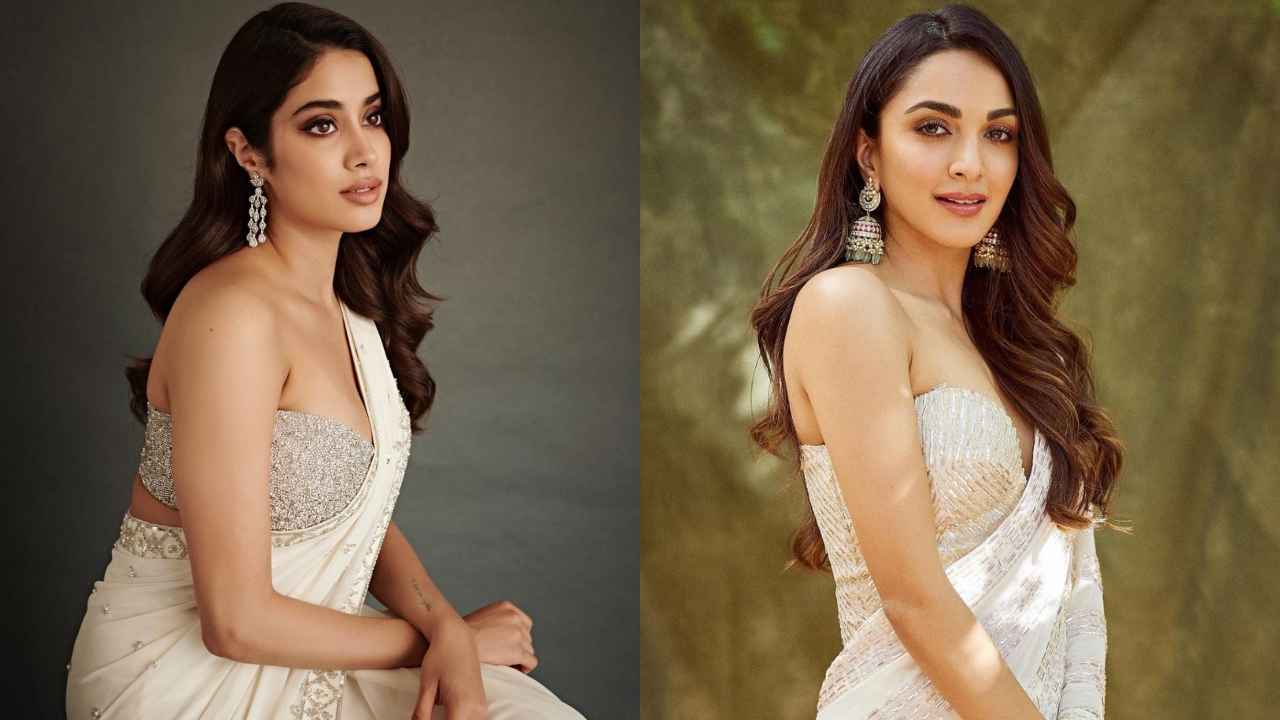 Kiara Advani vs Janhvi Kapoor Face-Off: Who styled the Ajrakh printed saree with tube blouse better? (PC: Celebrities Instagram Pages)