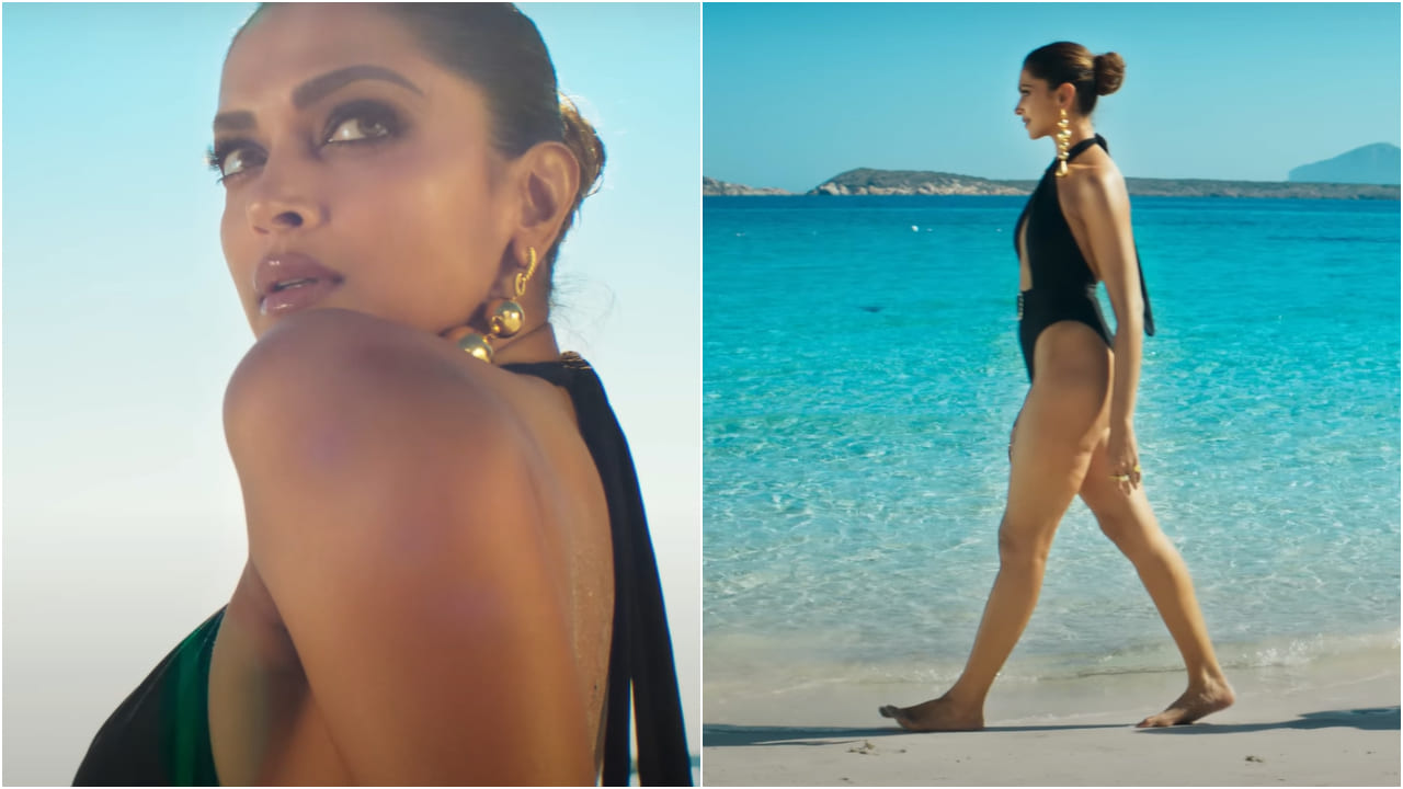 Deepika Padukone in black monokini