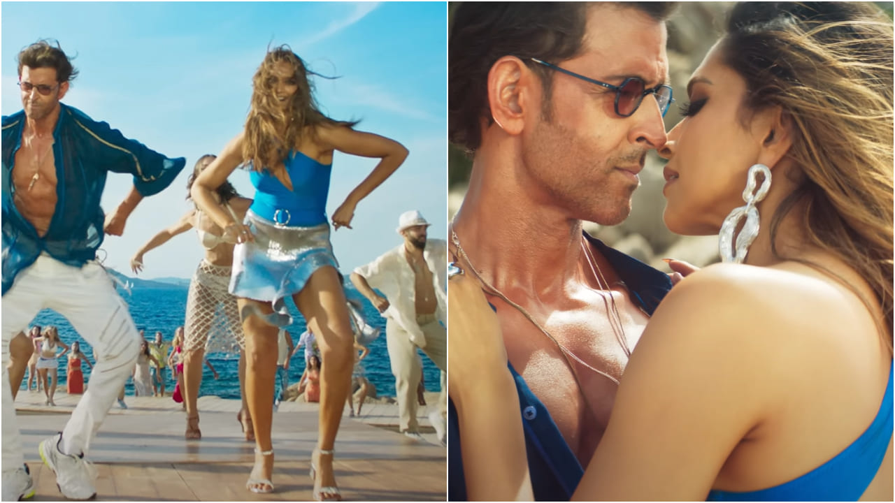 Deepika Padukone blue bikini and silver skirt