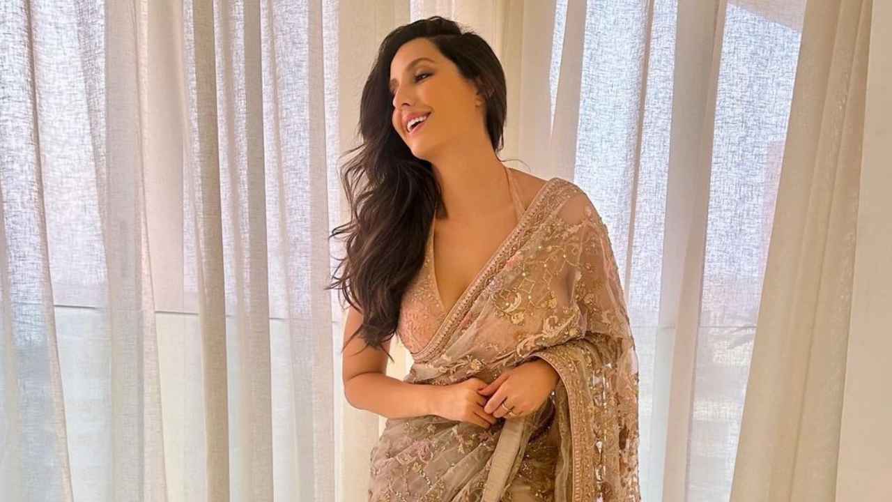 Nora Fatehi’s nude-colored OOTD is a little slice of heaven with modernized halter blouse (PC: Nora Fatehi Instagram)