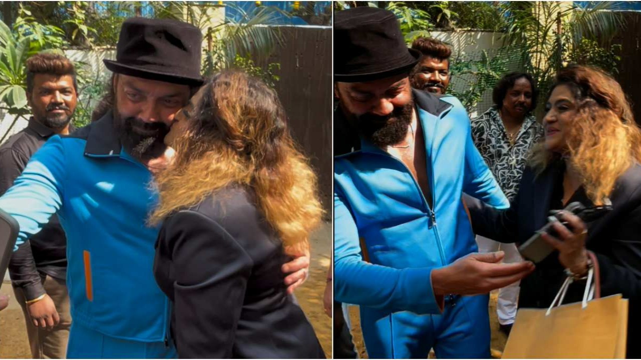 Bobby Deol calmly obliges for selfies during birthday celebration; left surprised after fan kisses his cheek-VIDEO