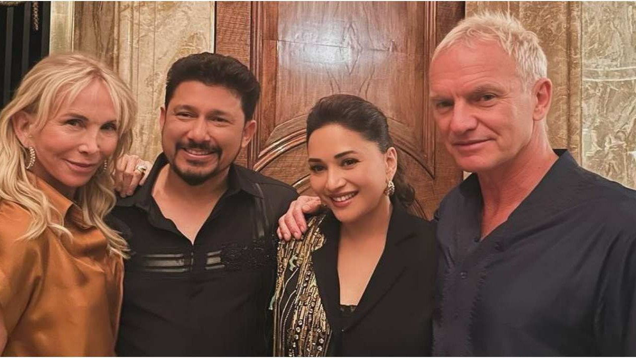 Madhuri Dixit-Shriram Nene enjoy ‘amazing evening’ with Sting and Trudie Styler; actress drops PICS from party