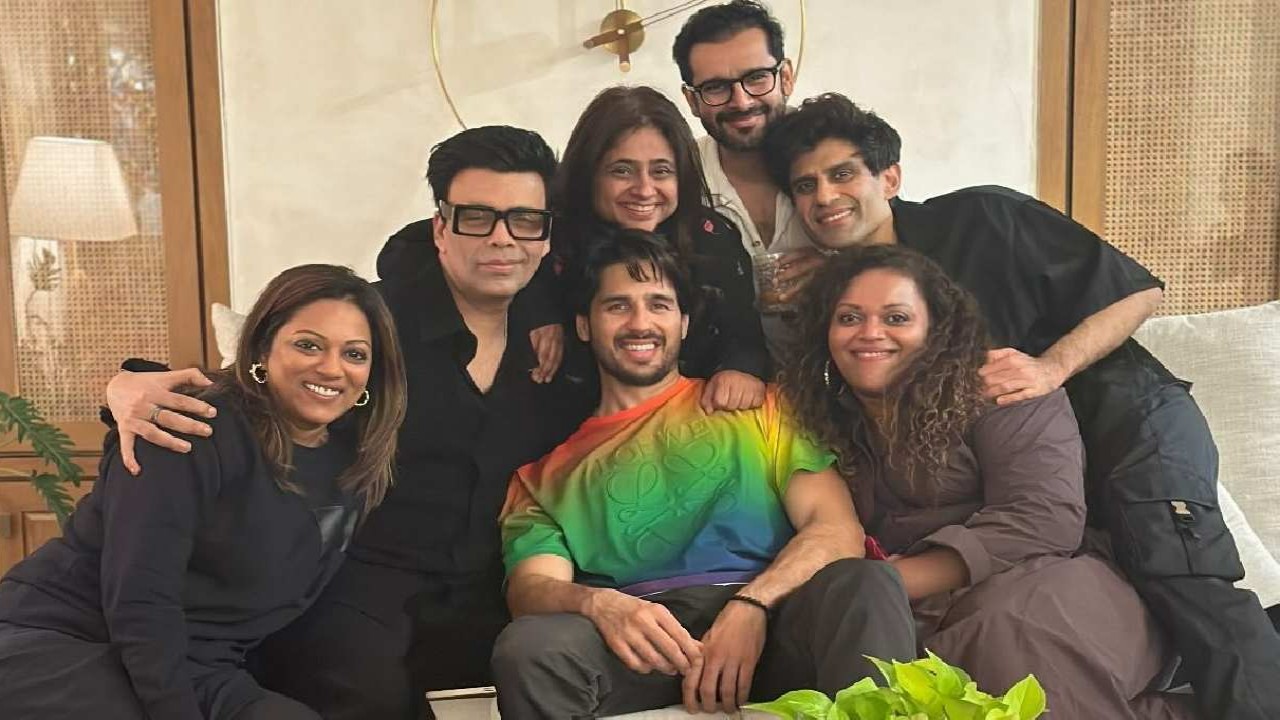 Sidharth Malhotra’s 39th Birthday: Actor poses with Karan Johar, Shakun Batra and other friends as he celebrates at home-PICS