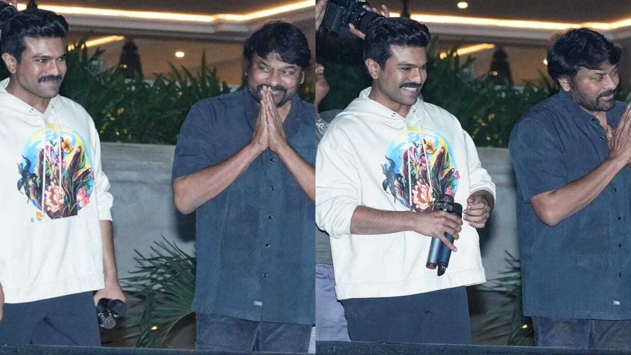Ram Charan-Chiranjeevi surprise fans with meet and greet before leaving for Ayodhya’s Ram Mandir inauguration