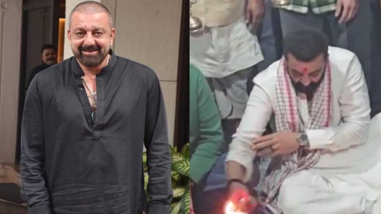 Sanjay Dutt visits Vishnupad Temple in traditional outfit; performs pind daan in Gaya for his parents: WATCH 