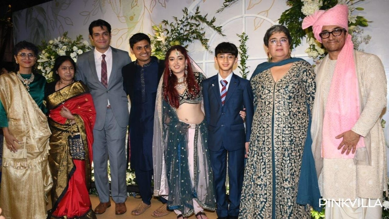 PICS: Aamir Khan happily poses with newlyweds Ira Khan-Nupur Shikhare; Kiran Rao, Azad, Reena Dutta and Junaid Khan join