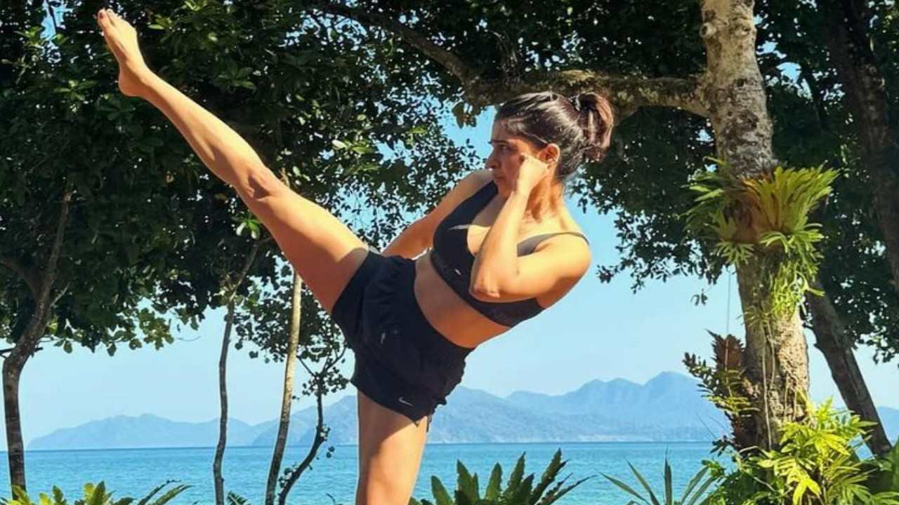 Samantha shares glimpse of her 'metabolic age' and 'weight' as she enjoys workout amidst nature; PHOTOS