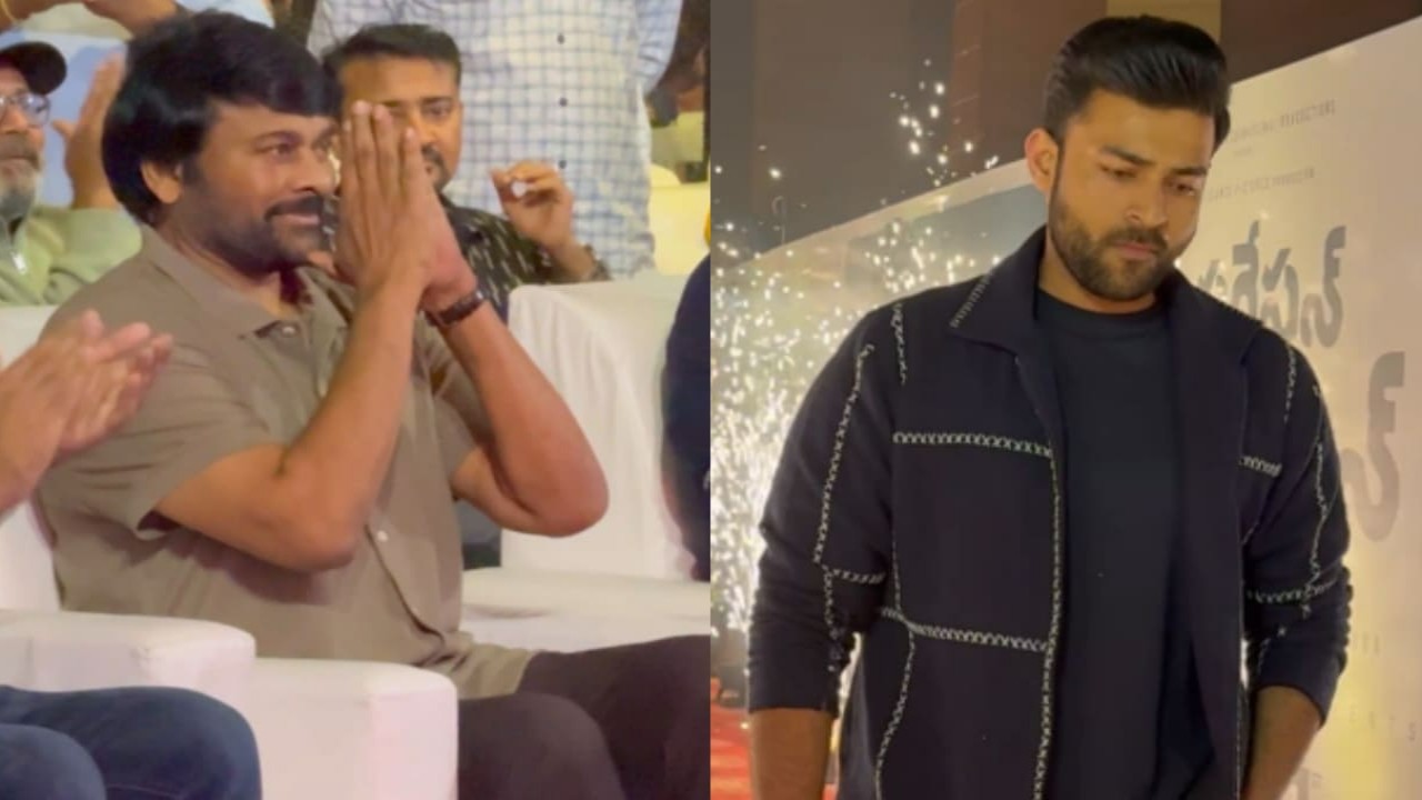Chiranjeevi holds nephew Varun Tej's hand at Operation Valentine pre-release event; says 'He has created his own opportunities...'