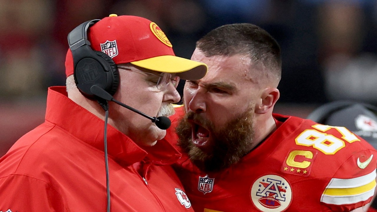 Travis Kelce Reacts to Viral Clip of Him Pushing and Yelling at Coach Andy Reid in Super Bowl 2024 Blowup