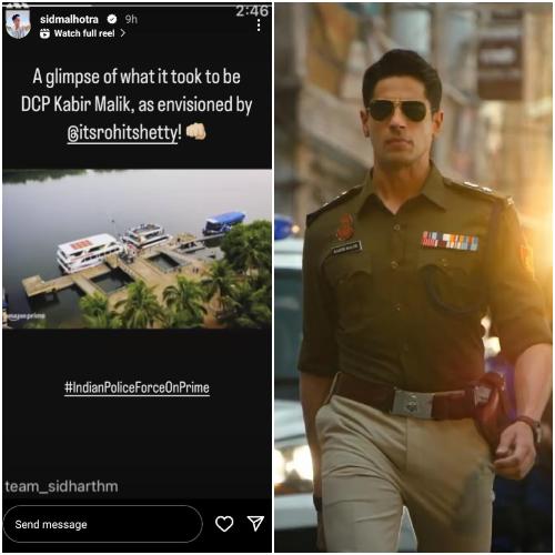 Sidharth Malhotra and Indian Police Force Instagram Story
