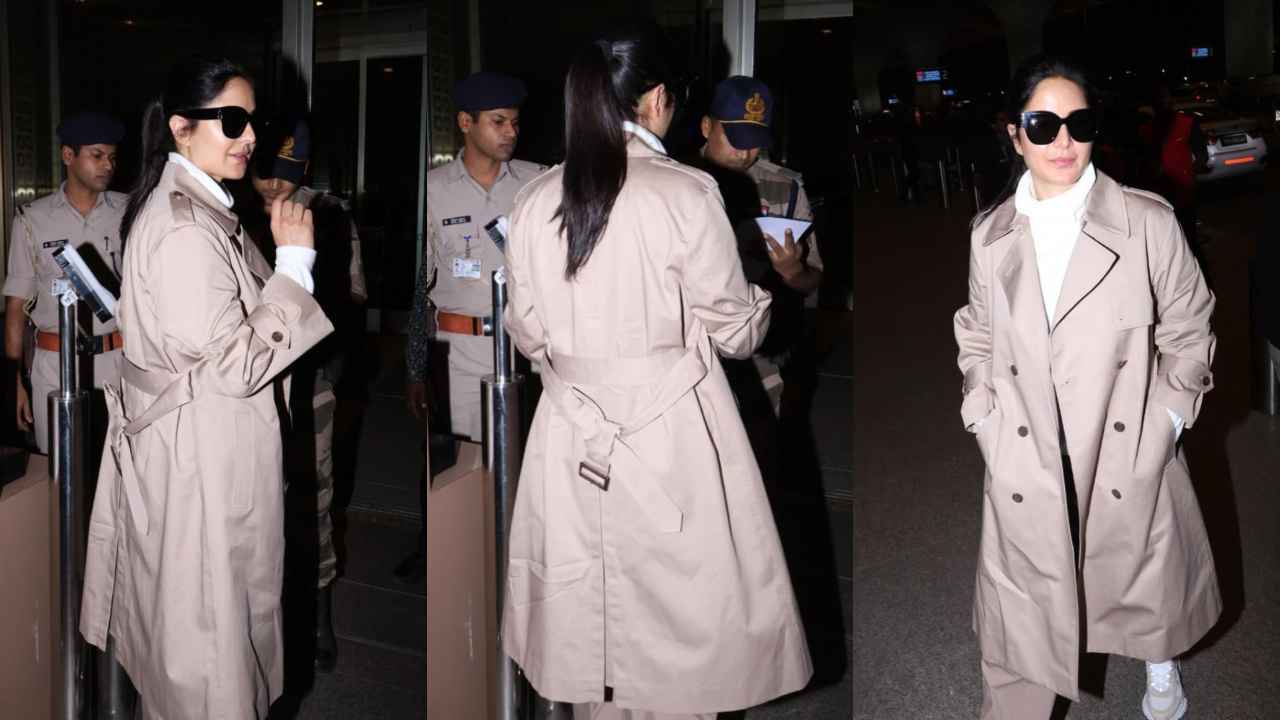 Katrina Kaif shows how to style statement beige trench coat for minimalistic and elegant airport look; take cues  (PC: Viral Bhayani)