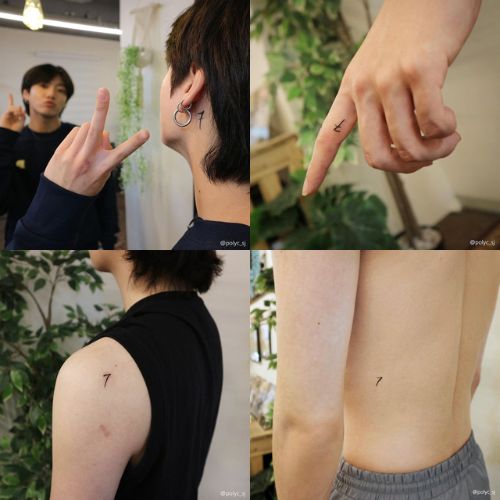 BTS' Jungkook, Jimin, SUGA & Jin with their friendship tattoo; Image Courtesy: POLYC's Instagram