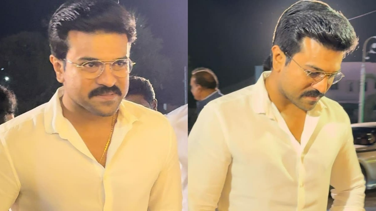 VIDEO Inside: Ram Charan adds fun twist to his simple attire as he attends a wedding