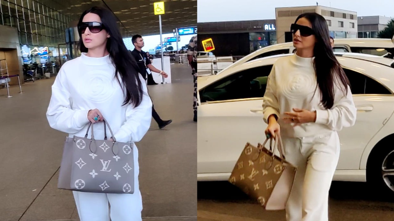 Nora Fatehi makes way to the airport wearing an expensive Gucci sweatshirt with Rs 2.9 lakh LV bag
