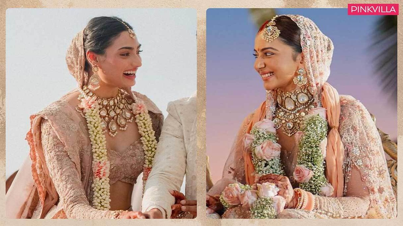 Athiya Shetty in Anamika Khanna or Rakul Preet Singh in Tarun Tahiliani; Which Bollywood bride pulled off pastel lehenga better?