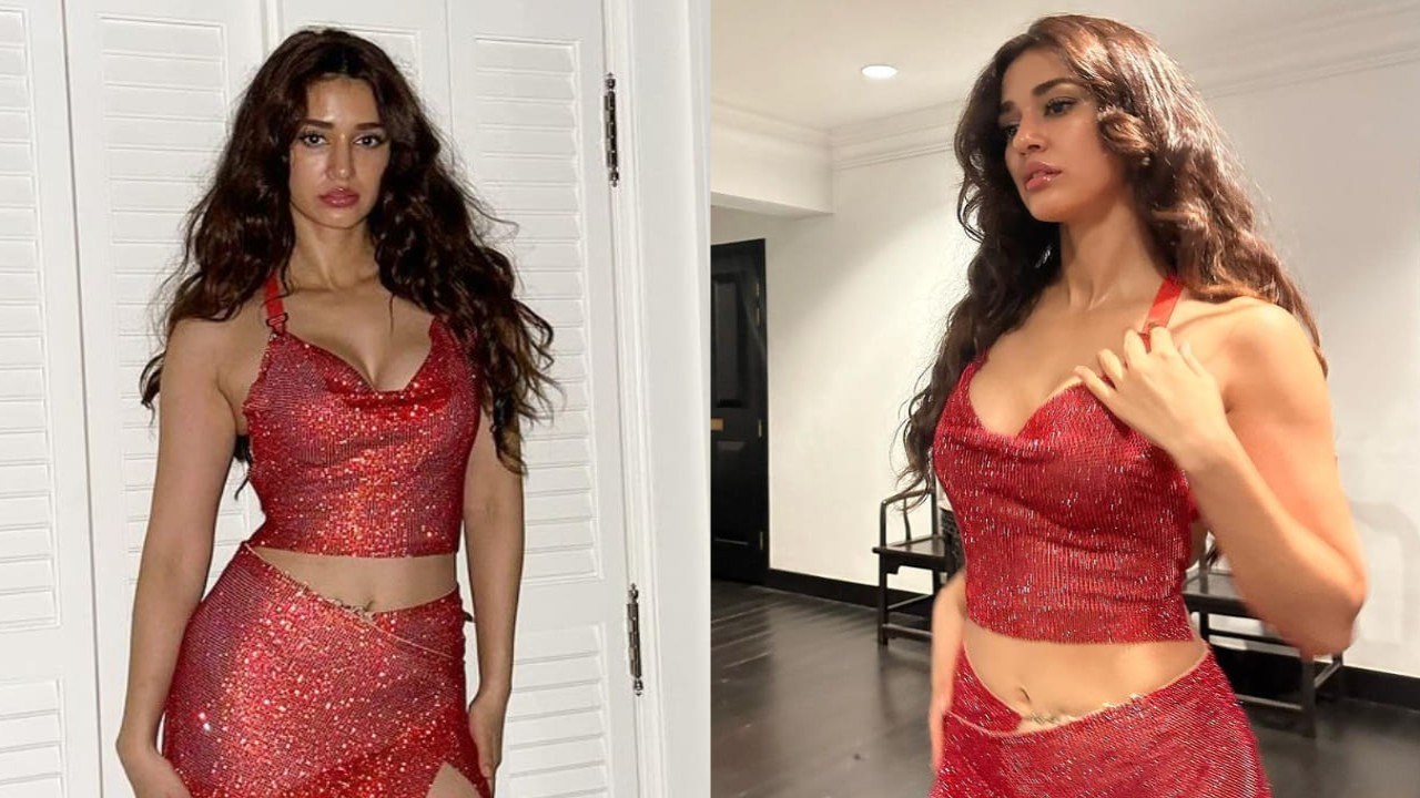 Disha Patani’s glittery red mini skirt set is the answer to all your Valentine’s Day night-out needs