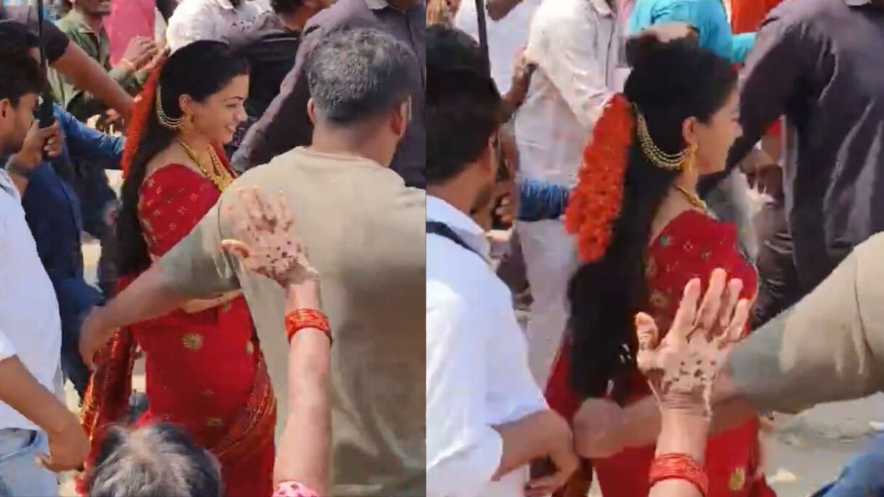 VIDEO: Rashmika Mandanna’s Srivalli look leaked from the sets of Pushpa 2; actress greets fans 