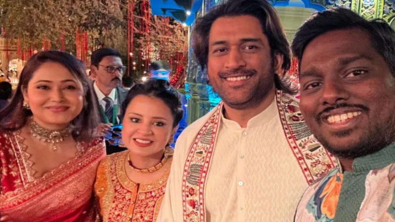 Atlee and Priya share picture-perfect moment with MS Dhoni at Anant-Radhika's pre-wedding ceremony
