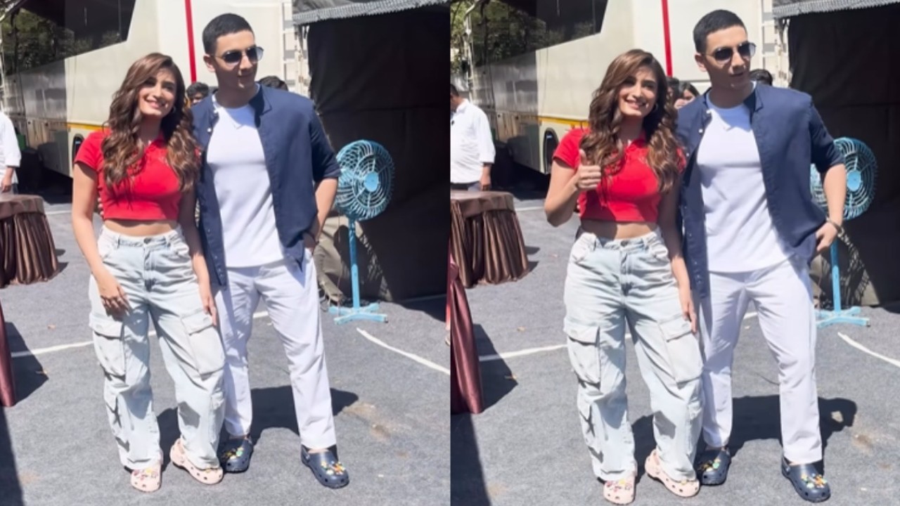 Vedang Raina and Rasha Thadani look stunning as they get spotted on sets; WATCH video