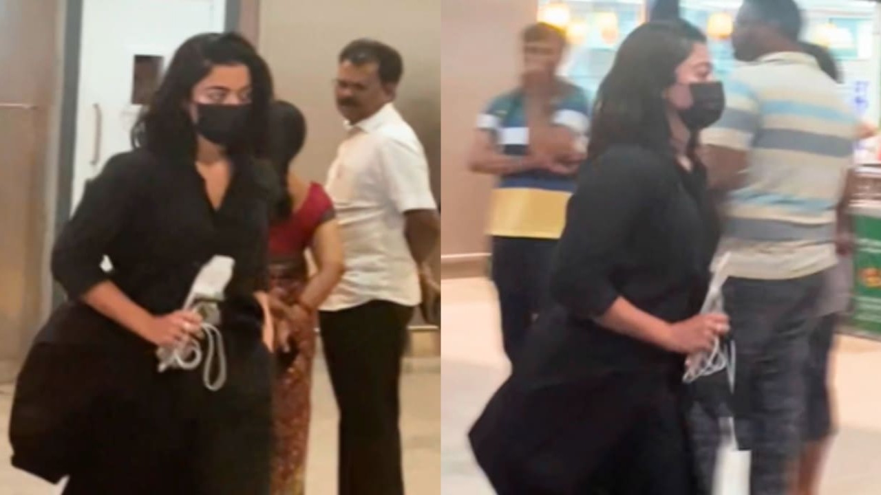 Rashmika Mandanna keeps airport look casual in black outfit after returning from award ceremony in Tokyo; VIDEO