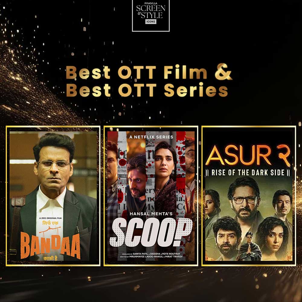 Pinkvilla Screen & Style Icons Awards: Sirf Ek Bandaa Kafi Hai wins Best OTT Film; Scoop-Asur 2 tie in Best OTT series Pinkvilla Screen & Style Icons Awards: Sirf Ek Bandaa Kafi Hai wins Best OTT Film; Scoop-Asur 2 tie in Best OTT series