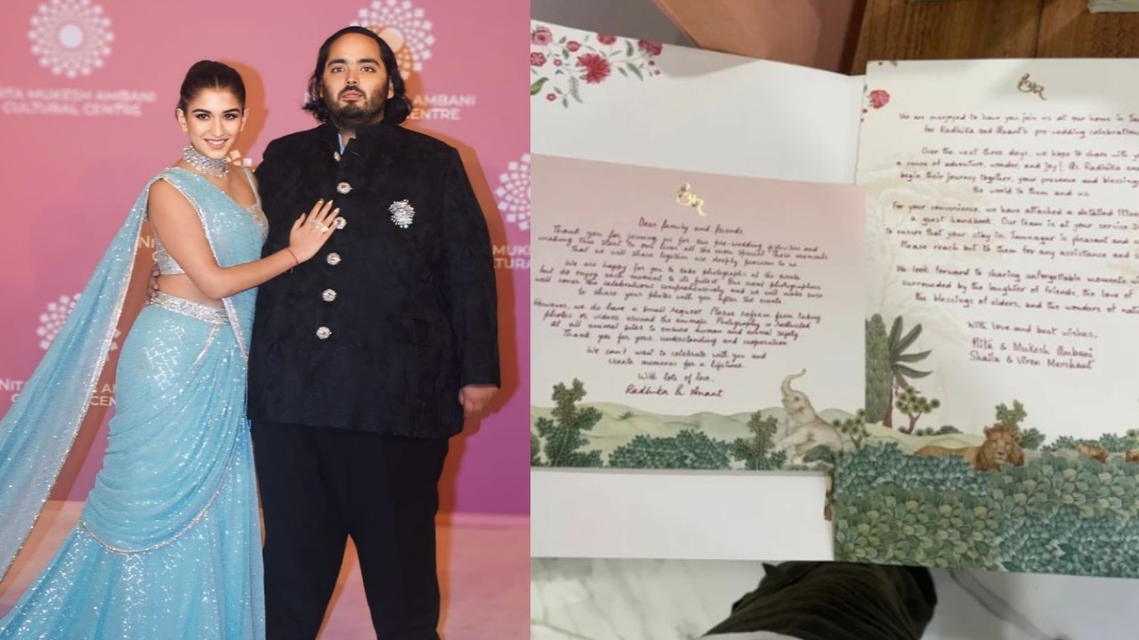 PIC: Handwritten letters by Ambanis and Merchants for guests at Anant-Radhika's pre-wedding celebrations go viral